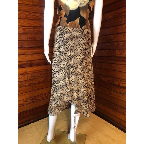 Leopard Skirt, Silk Skirt, Silk Chiffon Skirt, Animal Print Skirt, Silk Dress, A - Picture 3 of 10